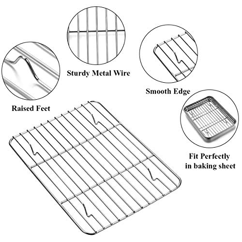 Baking Sheet with Rack Set [2 Sheets + 2 Racks] (10 x 8 x 1 inch)