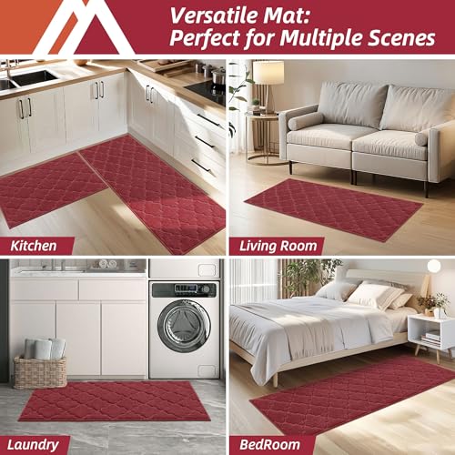 Soft Kitchen Rugs Set of 2 Non Slip 20"x30"+20"x48"
