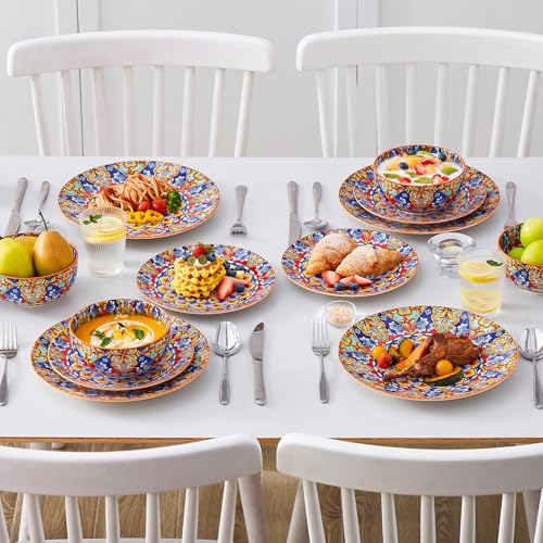 12 Pieces Dinnerware Sets (Service for 4 (12 Pcs) / Bohemian Orange)