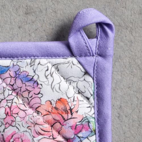 Pot Holders 100% Cotton Potholders (044 - Floral Love / 8" x 8" (Pot Holder Pack of 2))