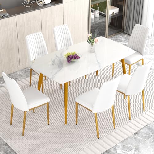 White Golden Dining Chairs Set (G- White)