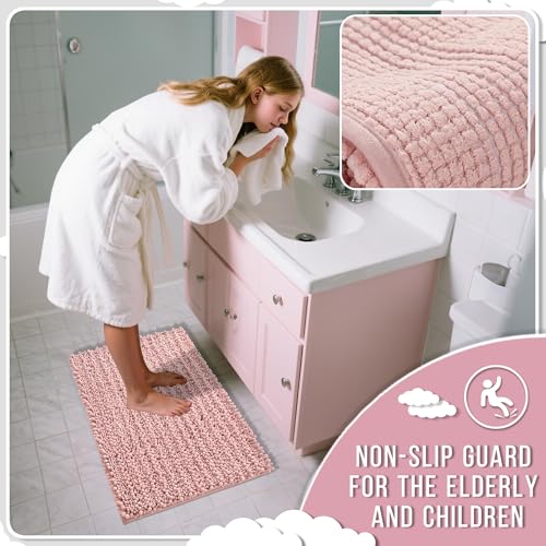Long Bathroom Rugs Non Slip Washable 44x24 Inch (7.35 Sq Ft)