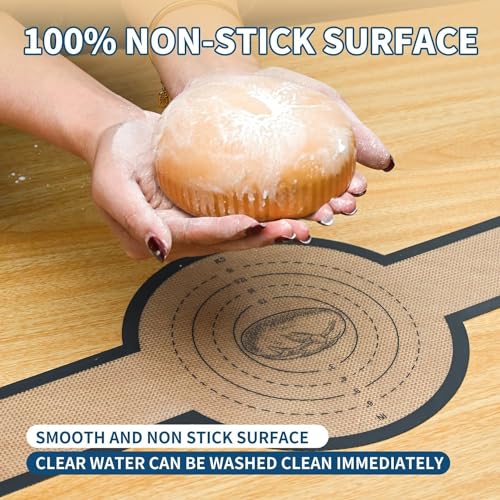 2 Pcs Silicone Bread Sling for Dutch Oven Liners Silicone Baking Mat [Non (Gray)