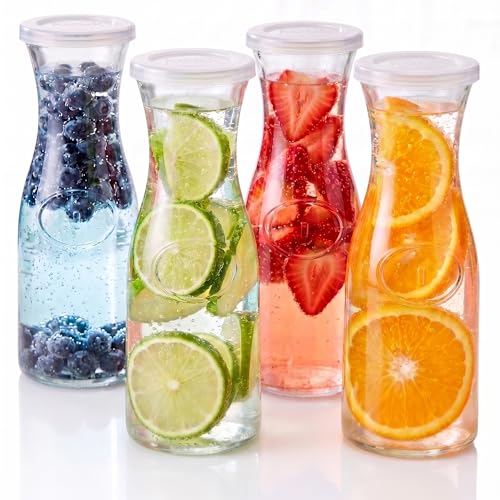 Mini Glass Carafes with Lids (Set of 4, 24oz (Mini))