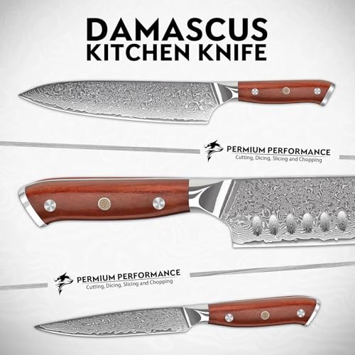 Damascus Knife Set (7.3 inch)