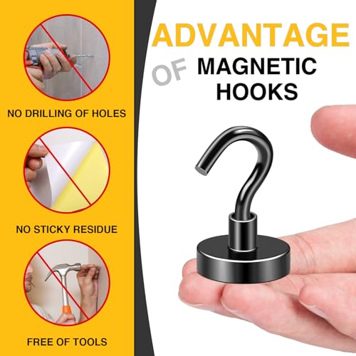 Magnetic Hooks (Black / 0.98in)