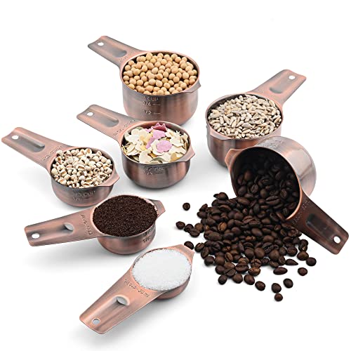 Copper Measuring Cups and Spoons Set
