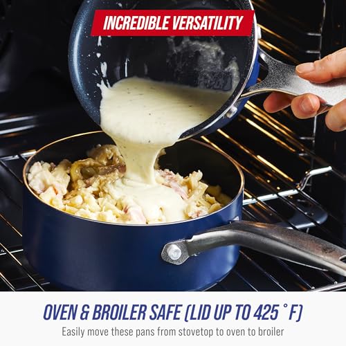 2QT Diamond Infused Ceramic Nonstick Sauce Pan with Lid