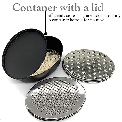 Cheese Grater Citrus Lemon Zester with Food Storage Container & Lid
