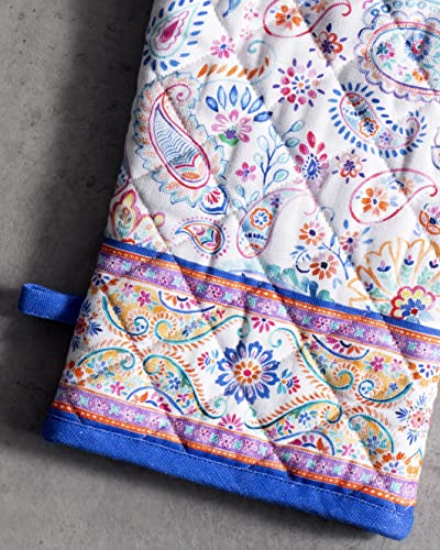 Maison d'Hermine Oven Gloves 100% Cotton Oven Mitt (083 - Indian Floral / 7.5" x 13" (Oven Mitt))