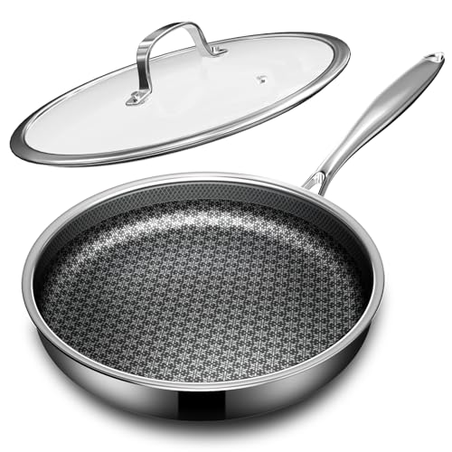 Non Stick Frying Pans with lid (Pan + Lid / 10-inch)