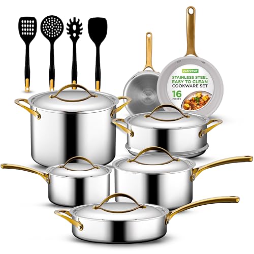 16 Piece Stainless Steel Kitchenware (Royal gold)