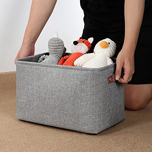 Medium Storage Baskets for Organizing (Grey / L-15"x11"x9.5")