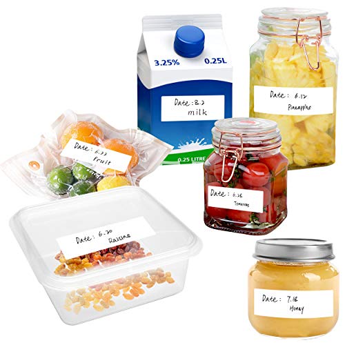 500 Blank Removable Freezer Labels Water Oil Resistant with Perforation Line for Food Containers Jars Pantry Organization (500-blank / 1” x 3”)