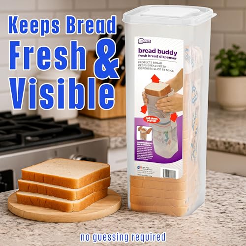 Bread Buddy Bread Box Keep Your Loaf Fresh (White / Pack of 1)