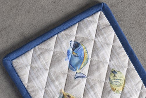 Pot Holders 100% Cotton Potholders (108 - Poisson / 8" x 8" (Pot Holder Pack of 1))