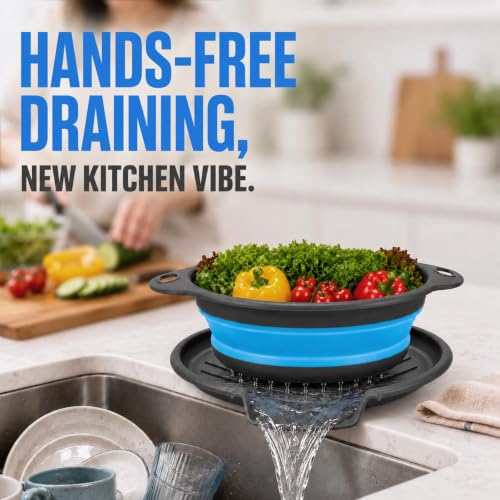 2 Collapsible Colanders with Self