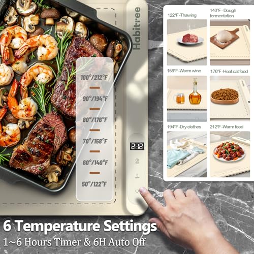 Food Warming Mat (Large 1pack / Cream)