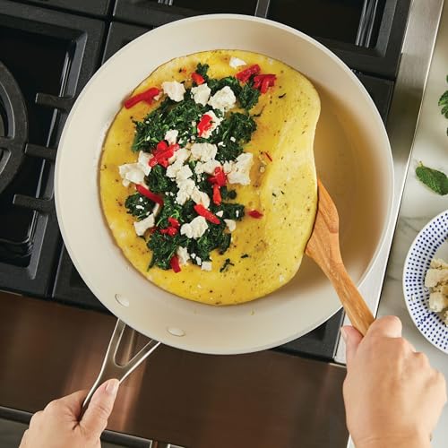Hard Anodized Ceramic Nonstick Cookware Frying (Porcelain White / 12.25 Inch)