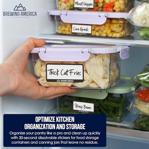 Dissolvable Food Labels for Food Containers (Black)