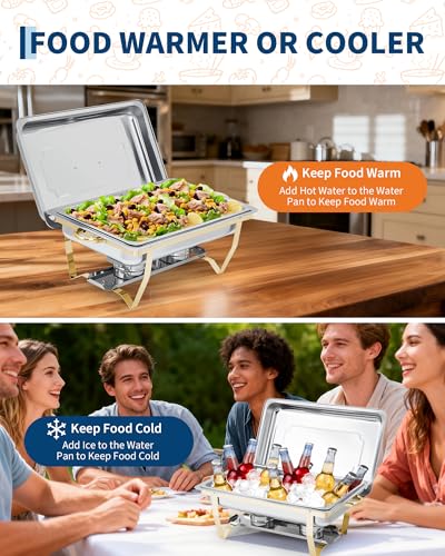 Chafing Dishes for Buffet 4 Pack (Gold / 4 Pack)