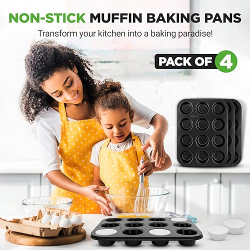 Muffin Pans for Baking 4 (Black)