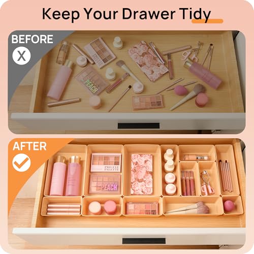 25 Pack Plastic Drawer Organizers with Non (25 Count)