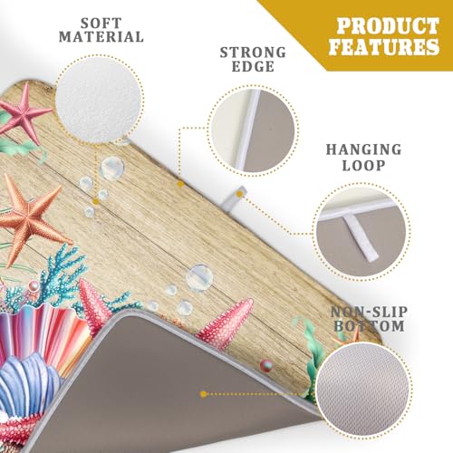 Dish Drying Mat for Kitchen Counter (Beach Starfish 0317 / 24" x 18")