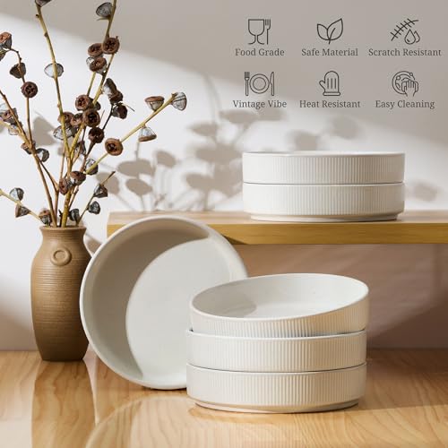 Pasta Bowls Set of 6 (Speckled White)