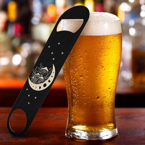 Wild Mushrooms Stainless Steel Bottle Opener Abstract Mystical Cosmic Moon Phases and Rituals Star Flat Beer Bottle Opener Keychain for Home Kitchen Bar Restaurant Party Birthday Gift (Wild Mushrooms)