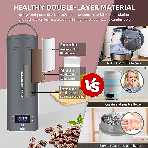 Portable Electric Kettle Travel (Grey)