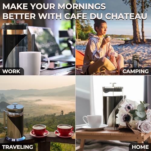 French Press Coffee Maker (Silver)