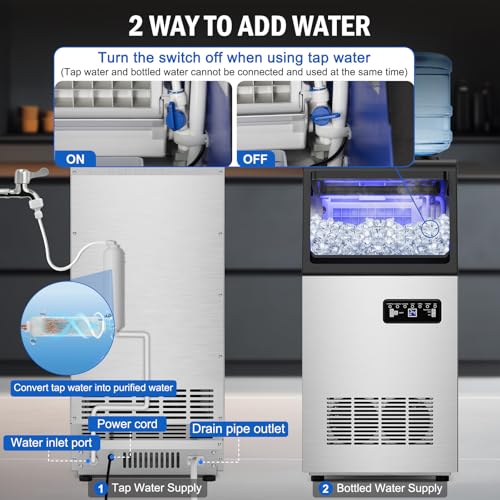 130 lbs Commercial Ice Maker Undercounter Built