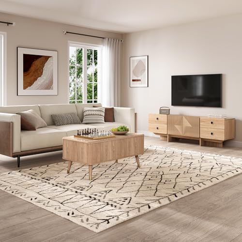 Lift Top Coffee Table with Storage for Living Room (Natural Oak)