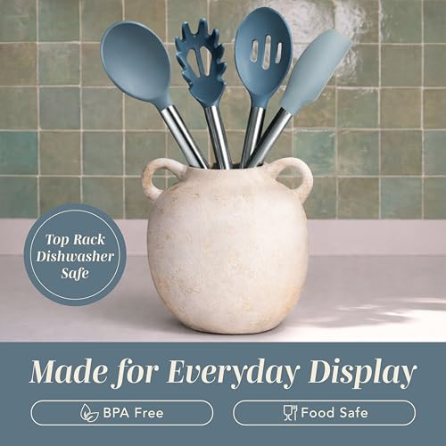 Silicone Cooking Utensils (Blue and White / 10 Pieces)