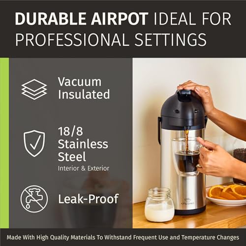 Coffee Carafe with Pump 102oz (Silver / 102 Ounces)