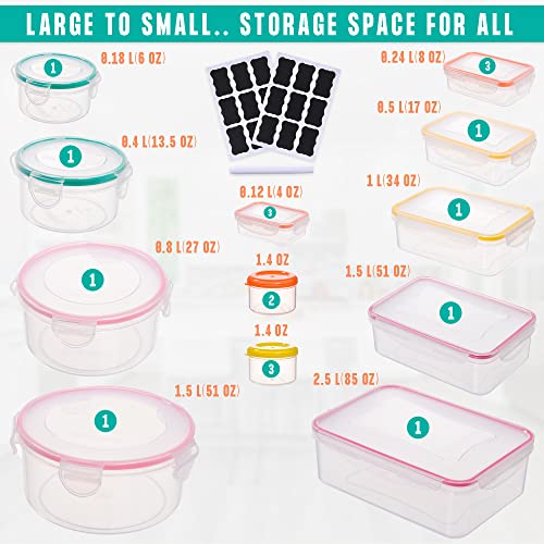38 Pcs Large Food storage containers (38 Pcs)