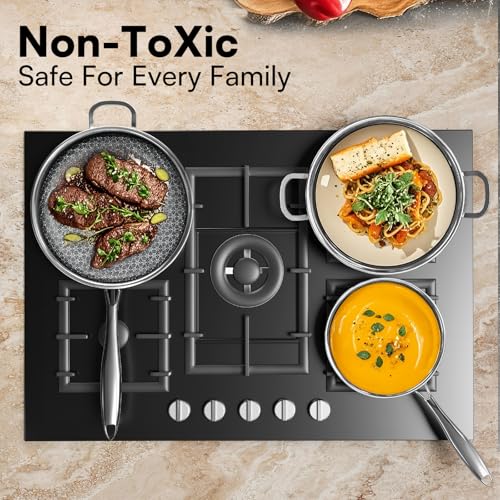 Non Stick Frying Pans with lid (Pan + Lid / 8-inch)
