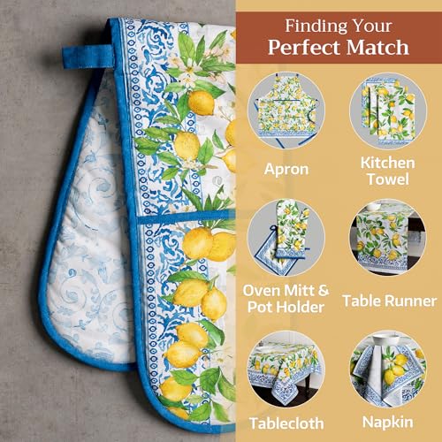 Double Oven Mitts 100% Cotton Double Oven Glove (032 - Cedrat / 7" x 35" (Double Oven Mitt))
