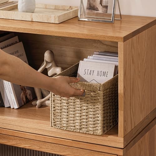 4 Pack Wicker Basket (Rectangular- 4pack 13.4"×8.3"×7.1" / Natural)