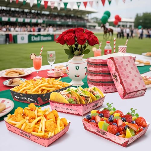Pink Rose Food Trays (Derby Red Rose)