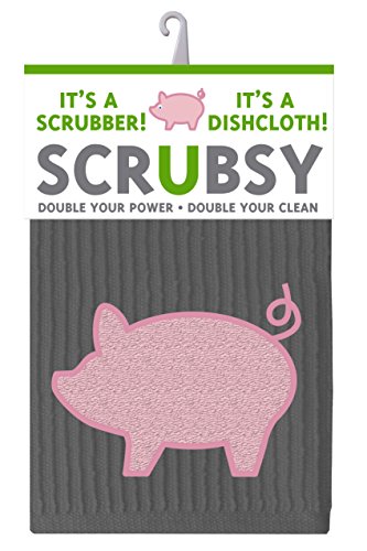 MÜkitchen SCRUBSY 100% Cotton Kitchen Dish Cloth with Built in Scrubber