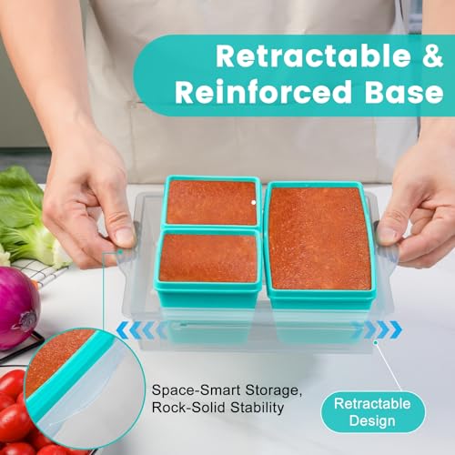 Silicone Freezer Molds with Lids (Blue / 4x 1-Cup & 2x 2-Cup)