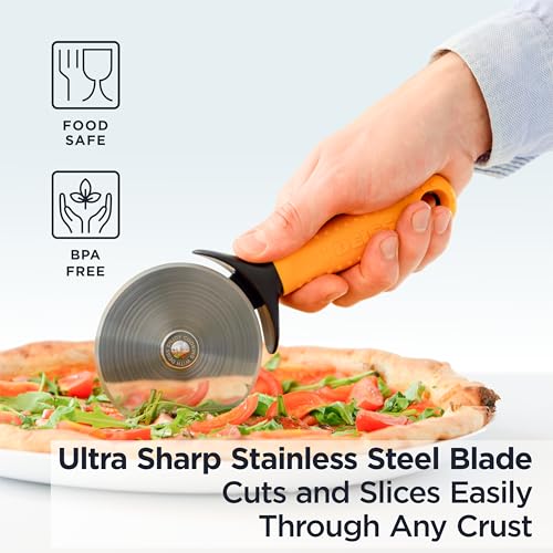 Pro Heavy Duty Pizza Cutter With Wheel Slicer