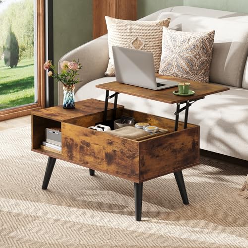 Lift Top Coffee Table with Hidden Storage (Classic Brown / 31.5")