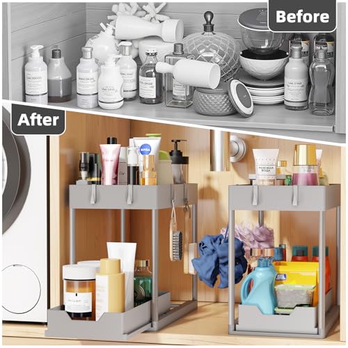 Under Sink Organizer 2 Pack (Grey / 2 pack)