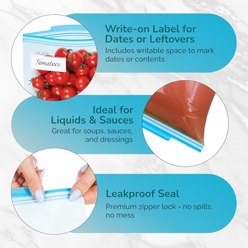 Quart Freezer Bags 50 Count (Quart)