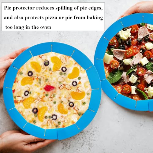 Adjustable Pie Crust Shields Baking Protectors (Blue-2pcs)
