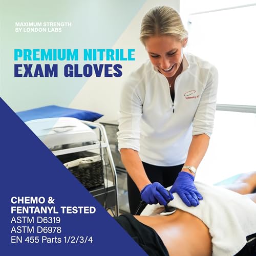 Cobalt Blue 5 Mil Nitrile Exam Gloves Disposable Latex Free (Cobalt Blue / X-Small)