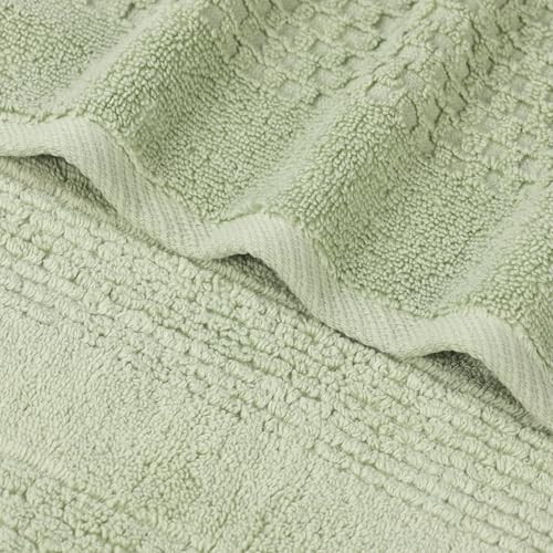 Playa Zero Twist Cotton Medium Weight Towels (8 Piece Towel Set / Green)